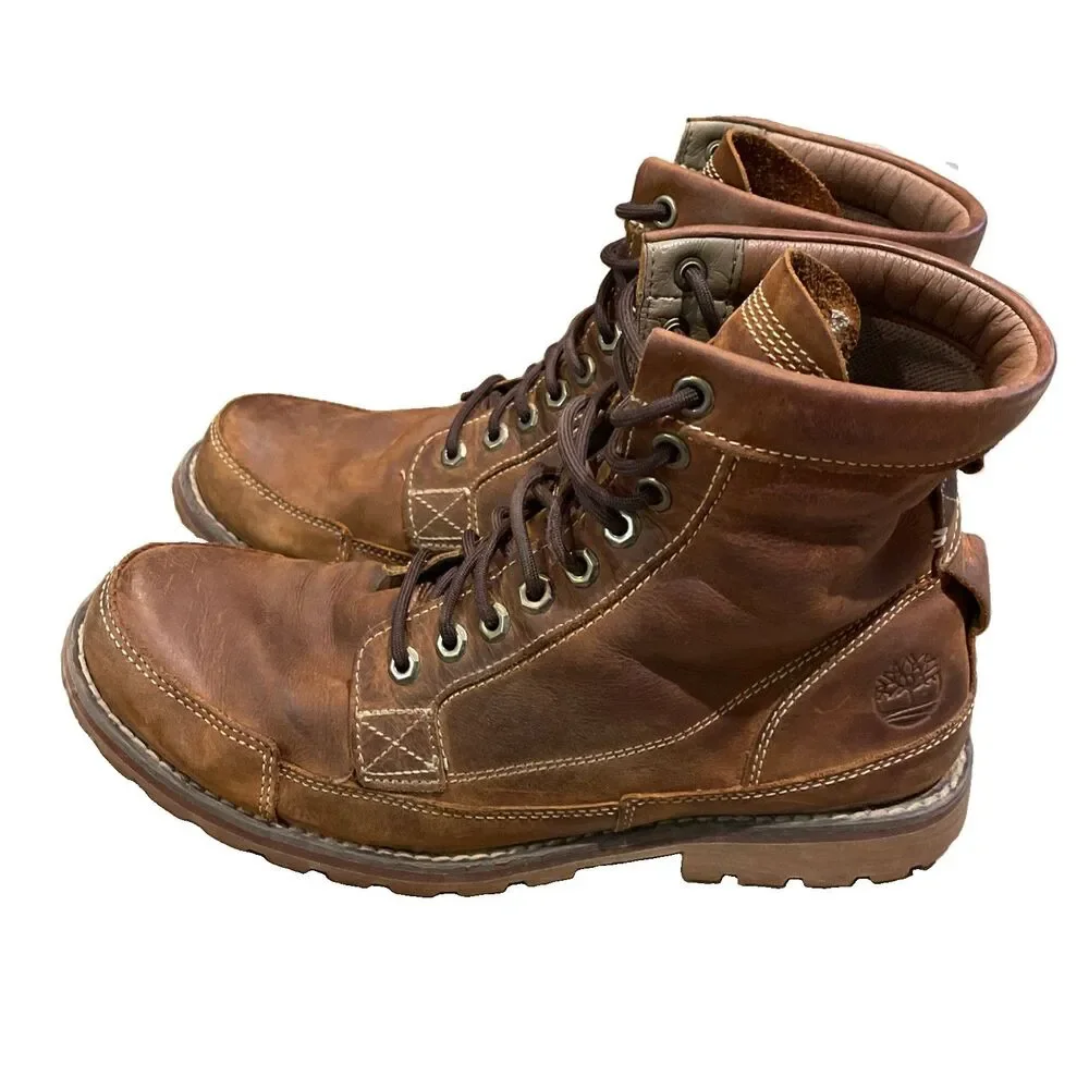 Timberland Earthkeepers Original 15551 Brown Leather Moc Toe Boots Men's 11.5